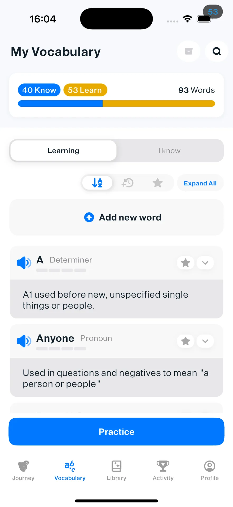 iStoria — Vocabulary